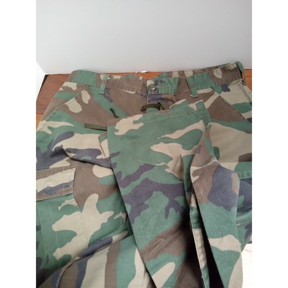 Mens Woodland Camo Cargo Pants Military Tactical Trousers Medium Regular Green